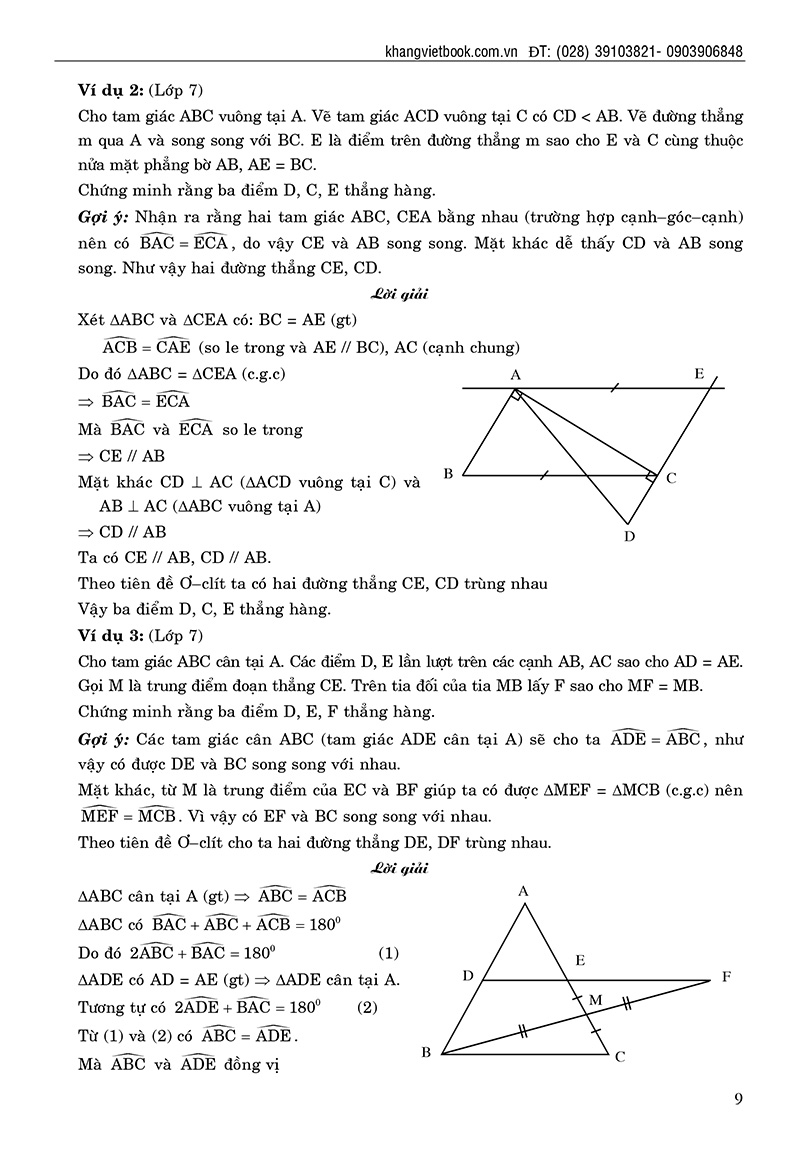 cẩm nang chứng minh ba điểm thẳng hàng
