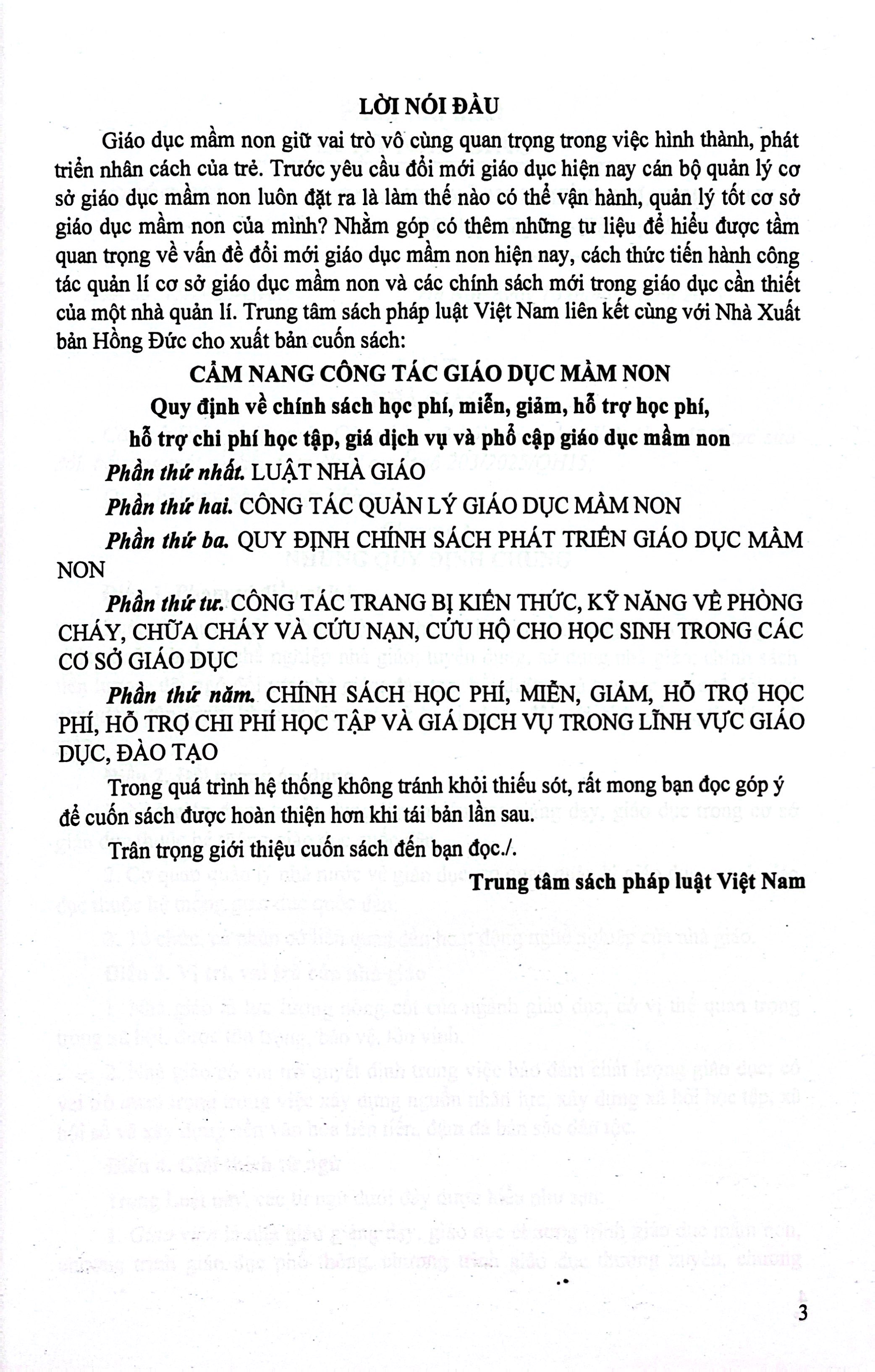 Cẩm Nang Công Tác Giáo Dục Mầm Non - Các Quy Định Về Chính Sách Học Phí, Miễn, Giảm, Hỗ Trợ Học Phí, Hỗ Trợ Chi Phí Học Tập, Giá Dịch Vụ Và Phổ Cập Giáo Dục Mầm Non