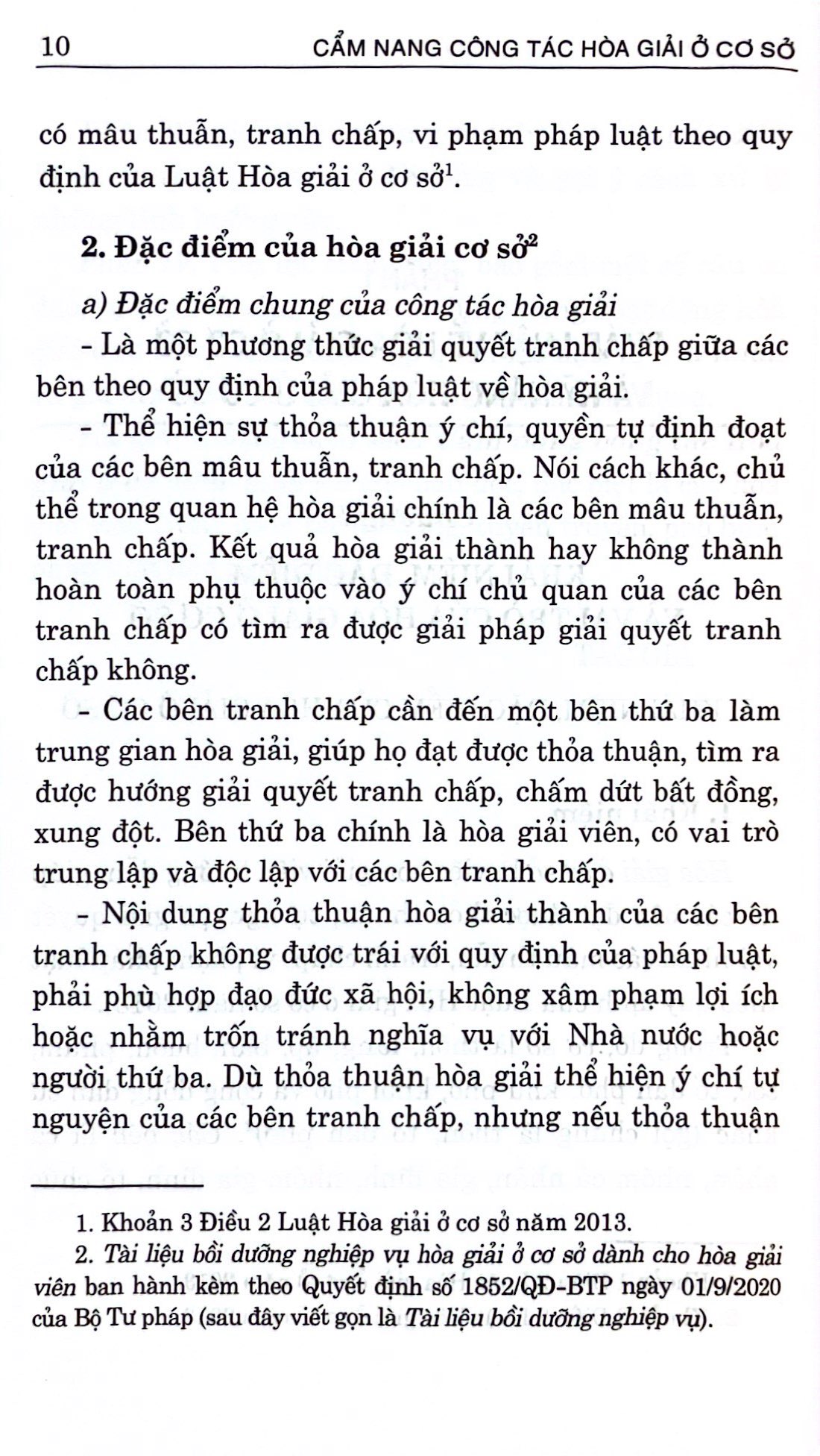 cẩm nang công tác hòa giải ở cơ sở