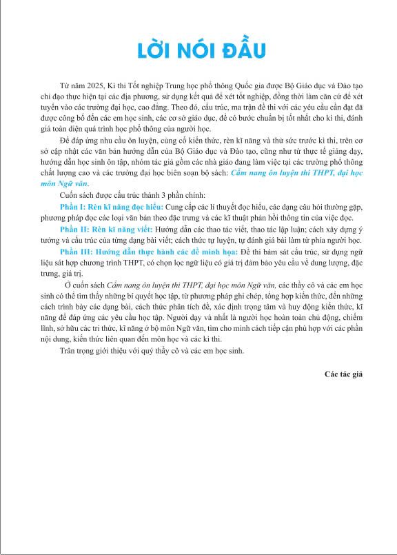 Cam Nang On Luyen Thi THPT, Dai Hoc - Mon Ngu Van