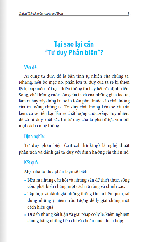 cẩm nang tư duy phản biện - khái niệm và công cụ (tái bản 2023 )
