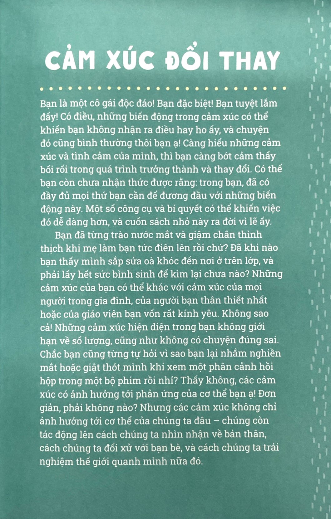 cẩm nang tuổi dậy thì - nâng niu cảm xúc - dành cho bạn gái
