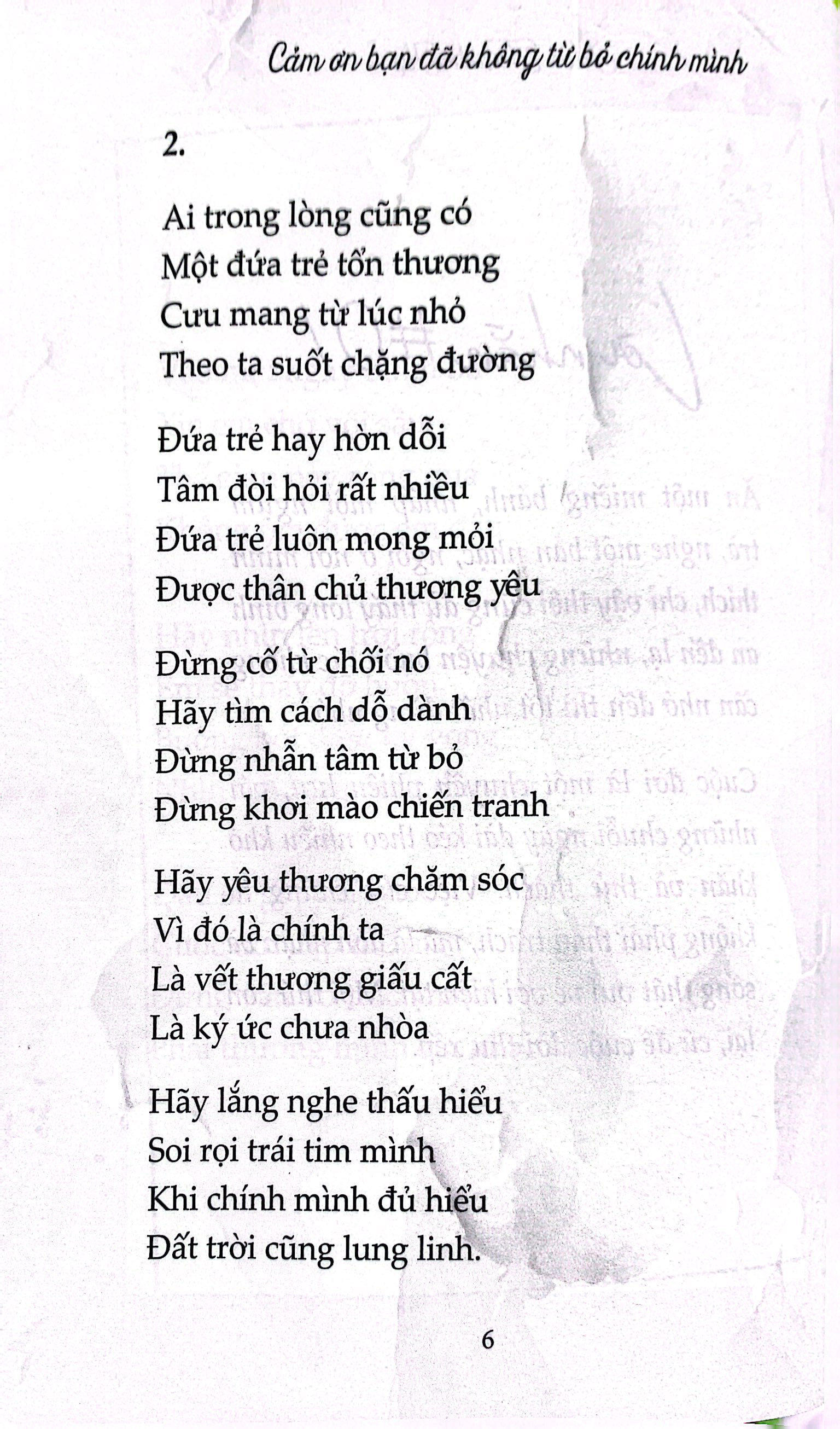 cảm ơn bạn đã không từ bỏ chính mình