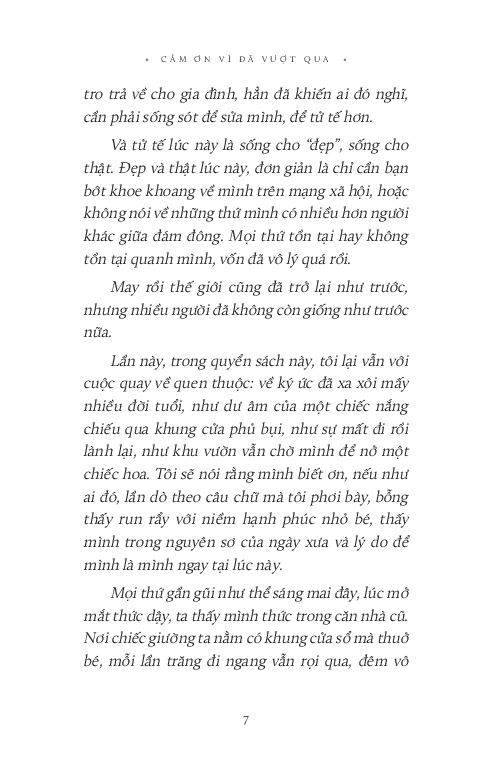 cảm ơn vì đã vượt qua