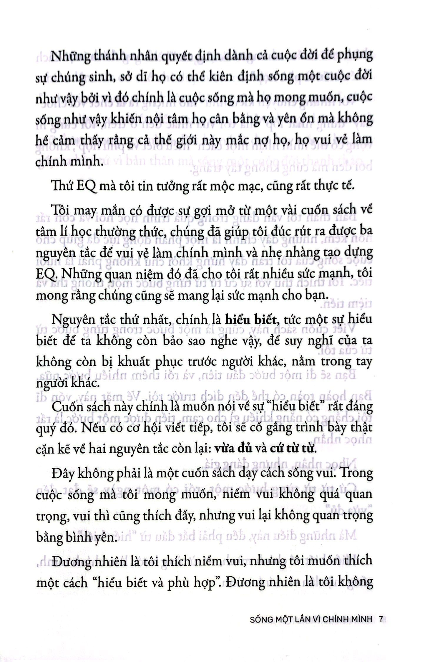 cảm xúc không phải đặc quyền - sống một lần vì chính mình