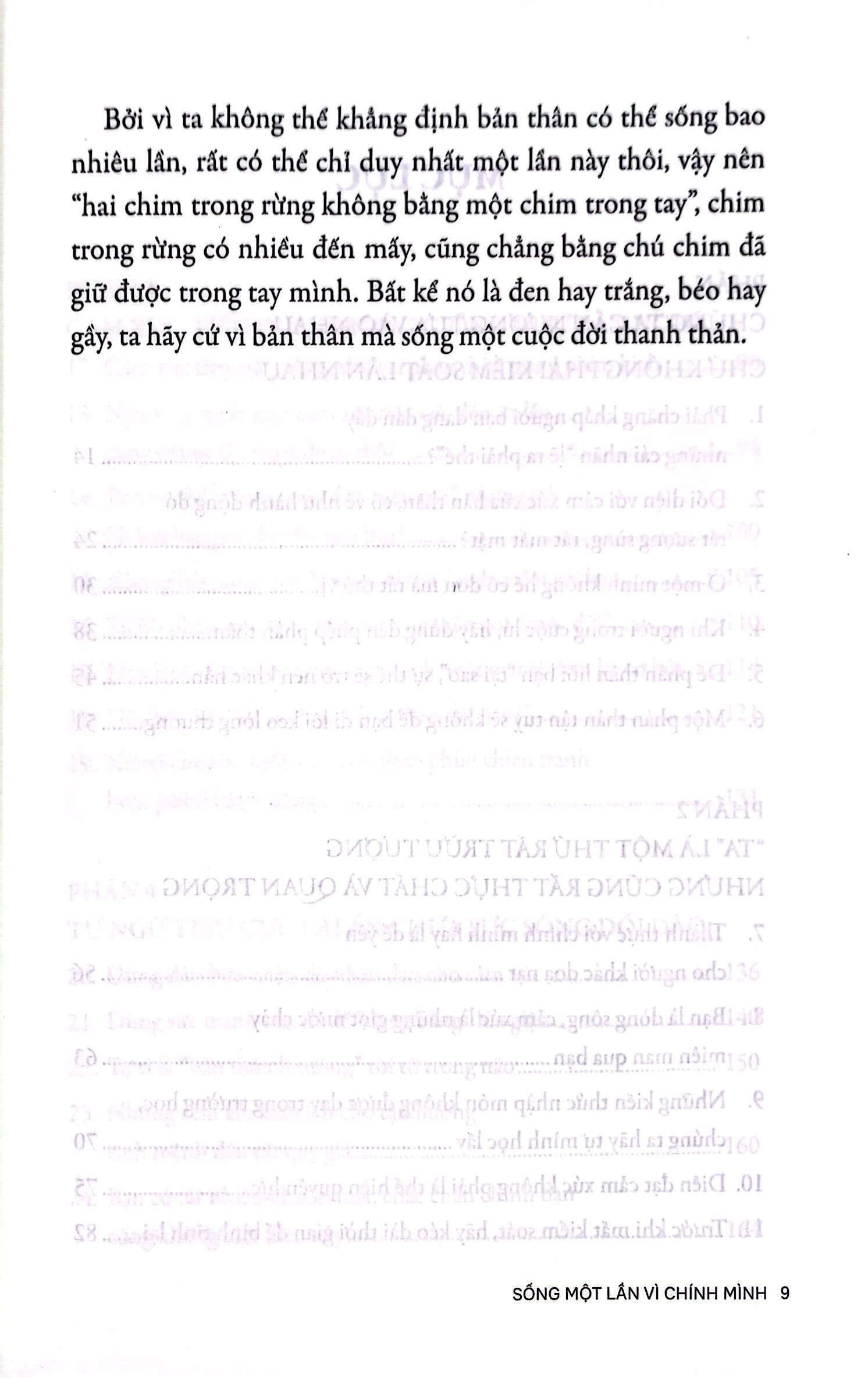 cảm xúc không phải đặc quyền - sống một lần vì chính mình