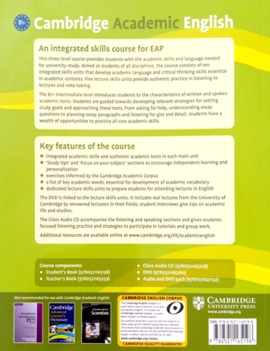 cambridge academic english b1+ intermediate student's book: an integrated skills course for eap