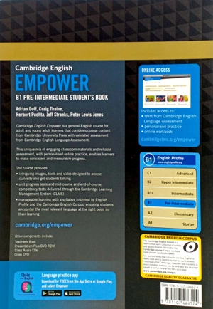 cambridge english empower pre-intermediate student's book with online assessment and practice, and online workbook: pre-intermediate
