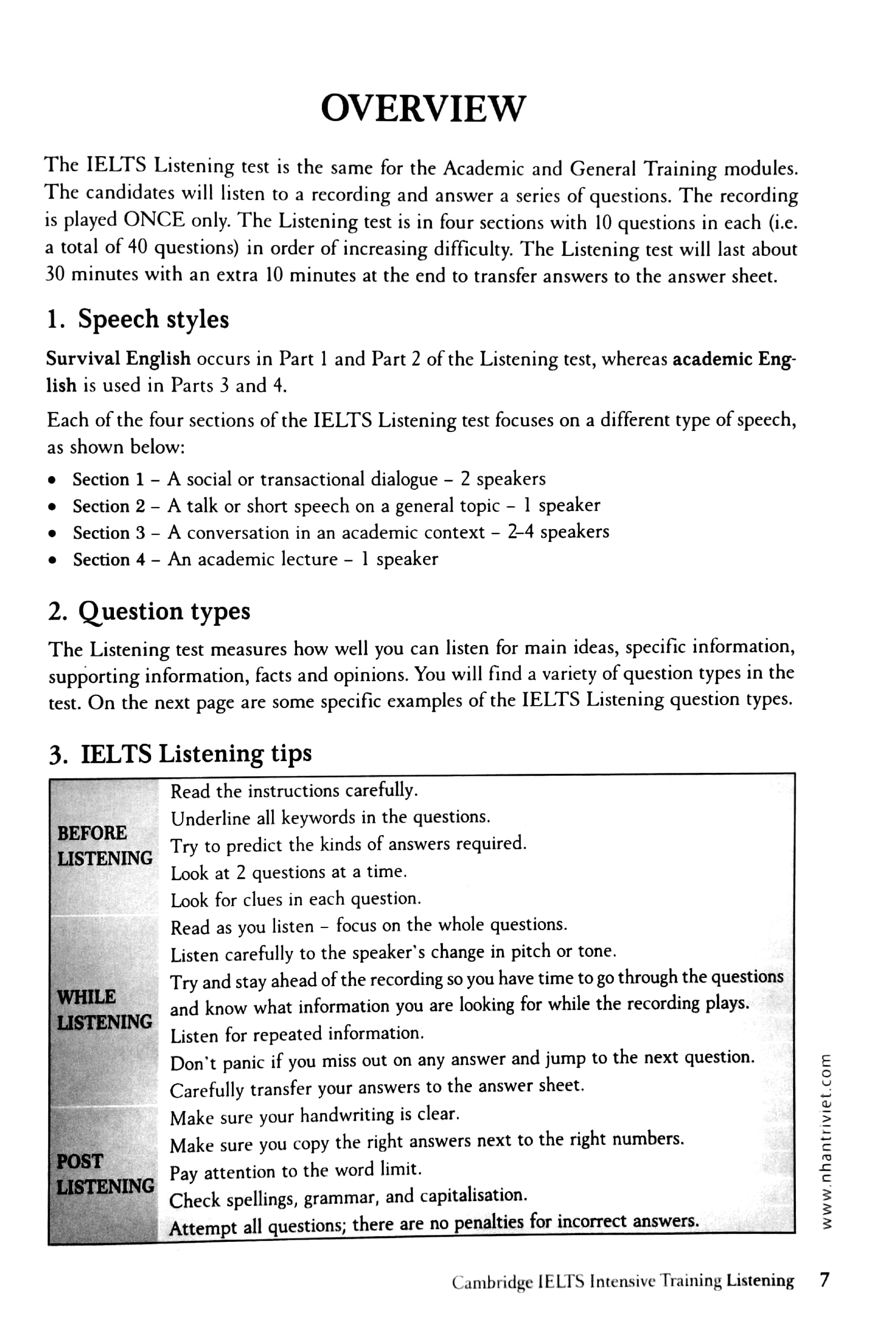 cambridge ielts intensive training - listening (cd) (2018)