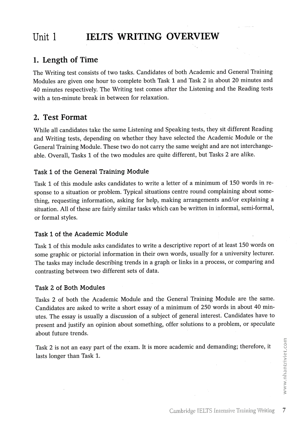 cambridge ielts intensive training - writing