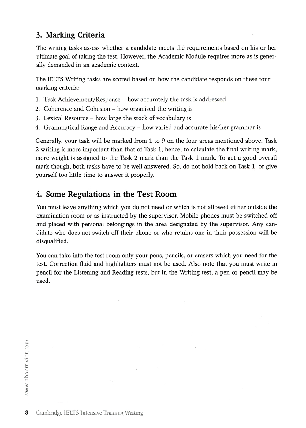 cambridge ielts intensive training - writing