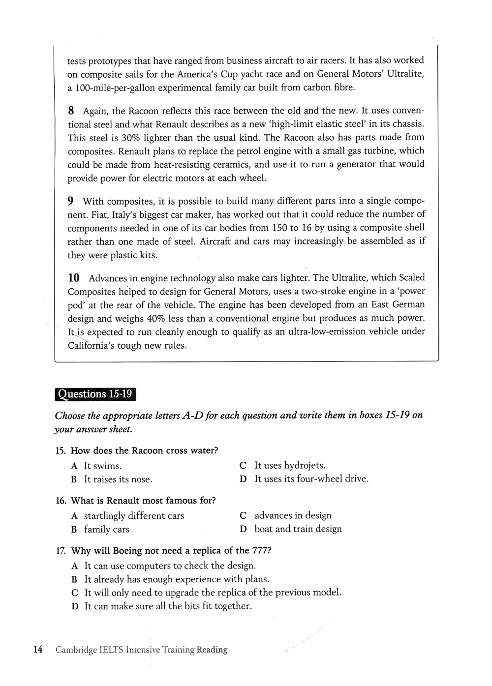 cambridge ietls intensive training - reading