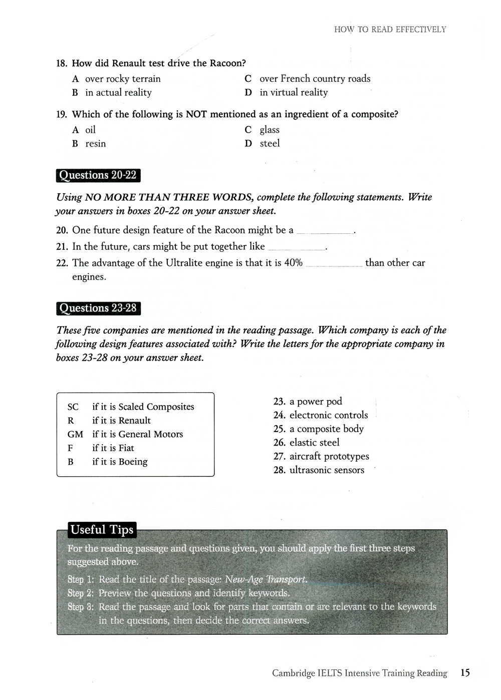cambridge ietls intensive training - reading