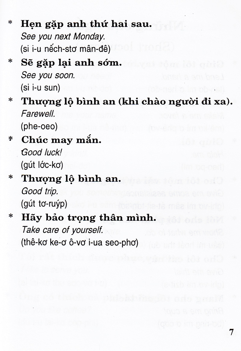 căn bản đàm thoại tiếng anh (dành cho tài xế taxi, cyclo, honda ôm)