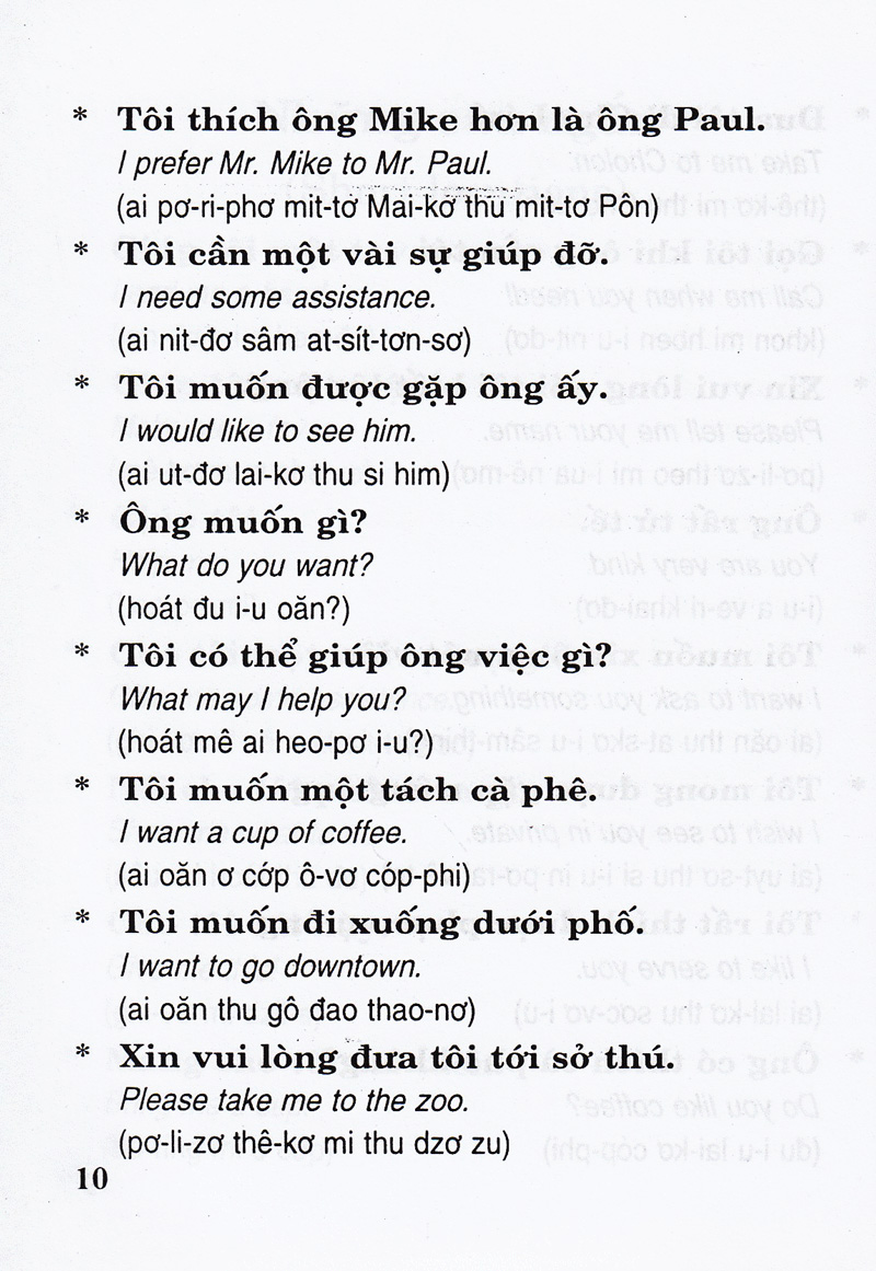 căn bản đàm thoại tiếng anh (dành cho tài xế taxi, cyclo, honda ôm)