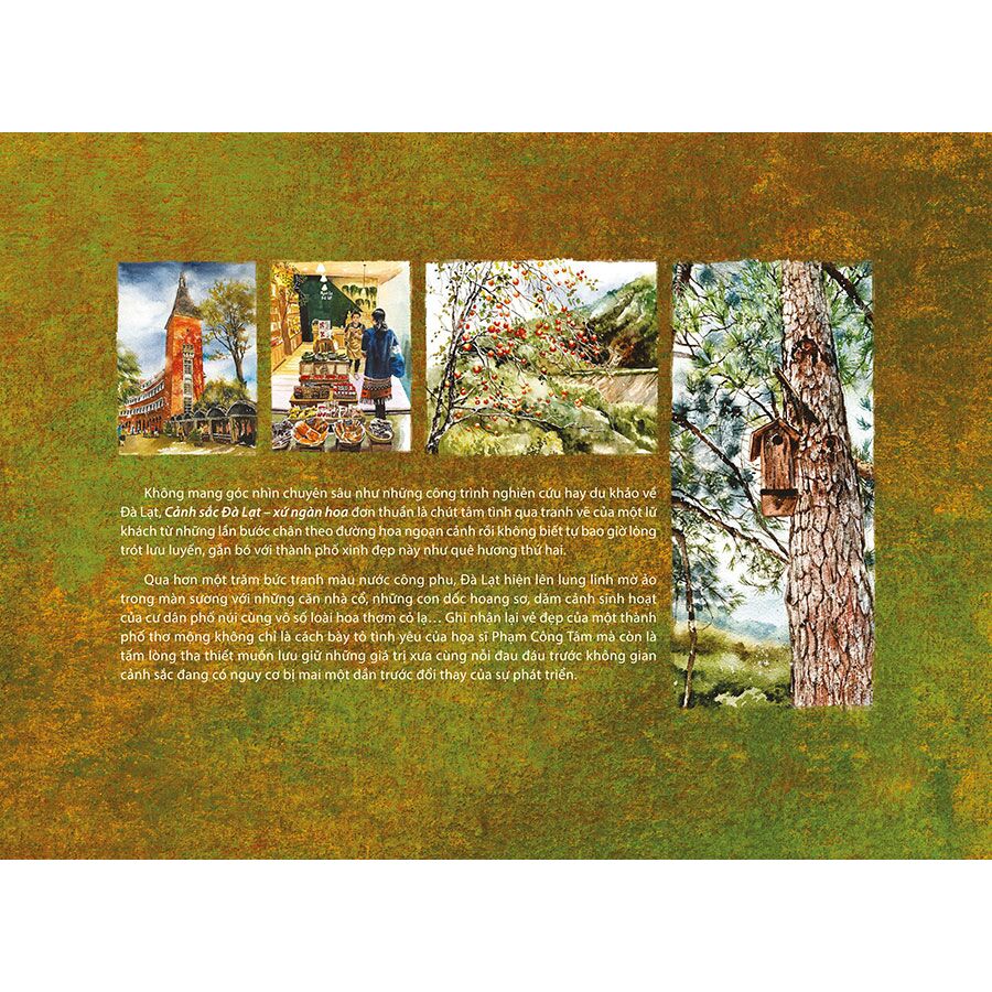 cảnh sắc đà lạt xứ ngàn hoa (tranh & ký họa) (bìa cứng)