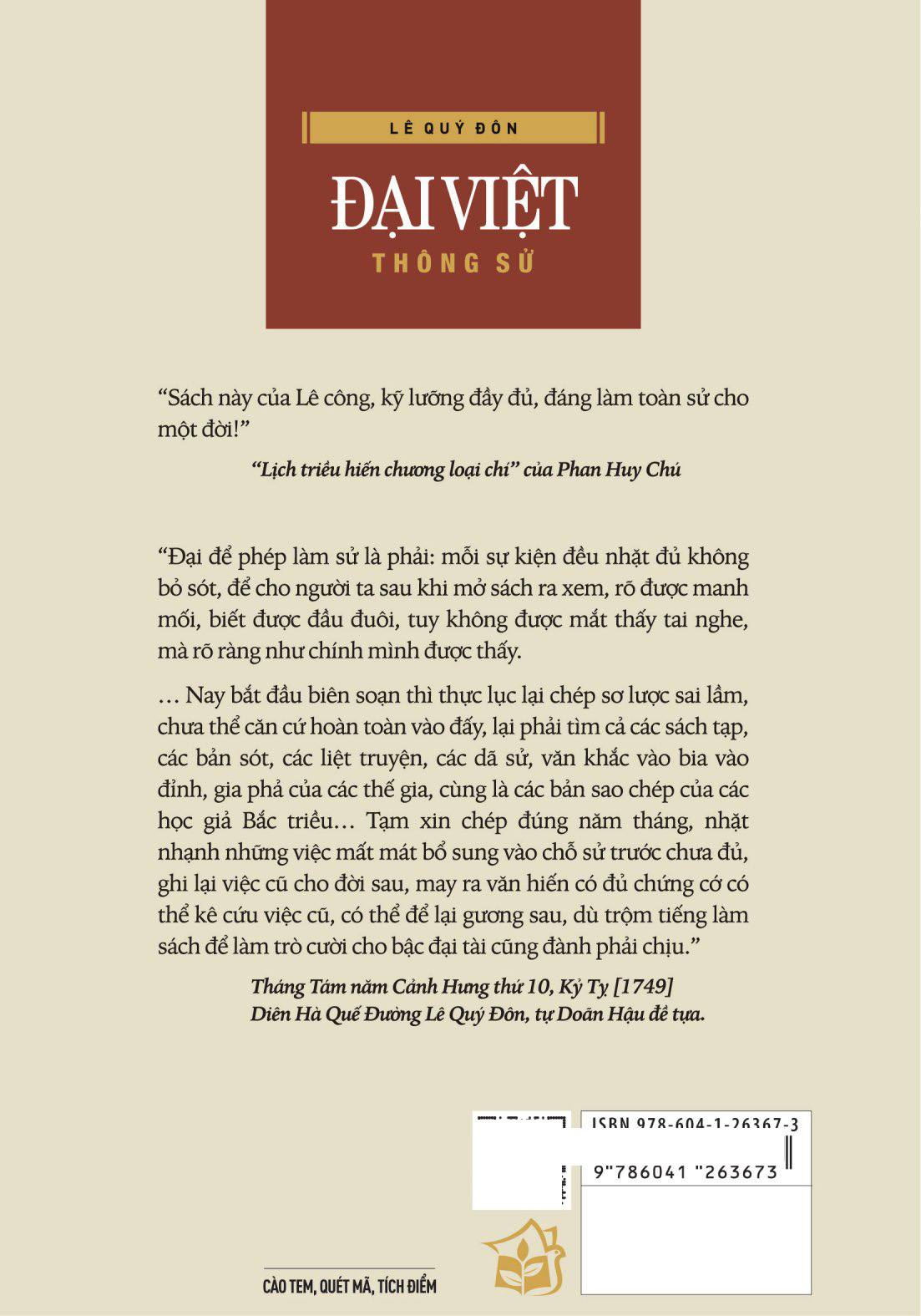 Cảo Thơm - Đại Việt Thông Sử - Bìa Cứng