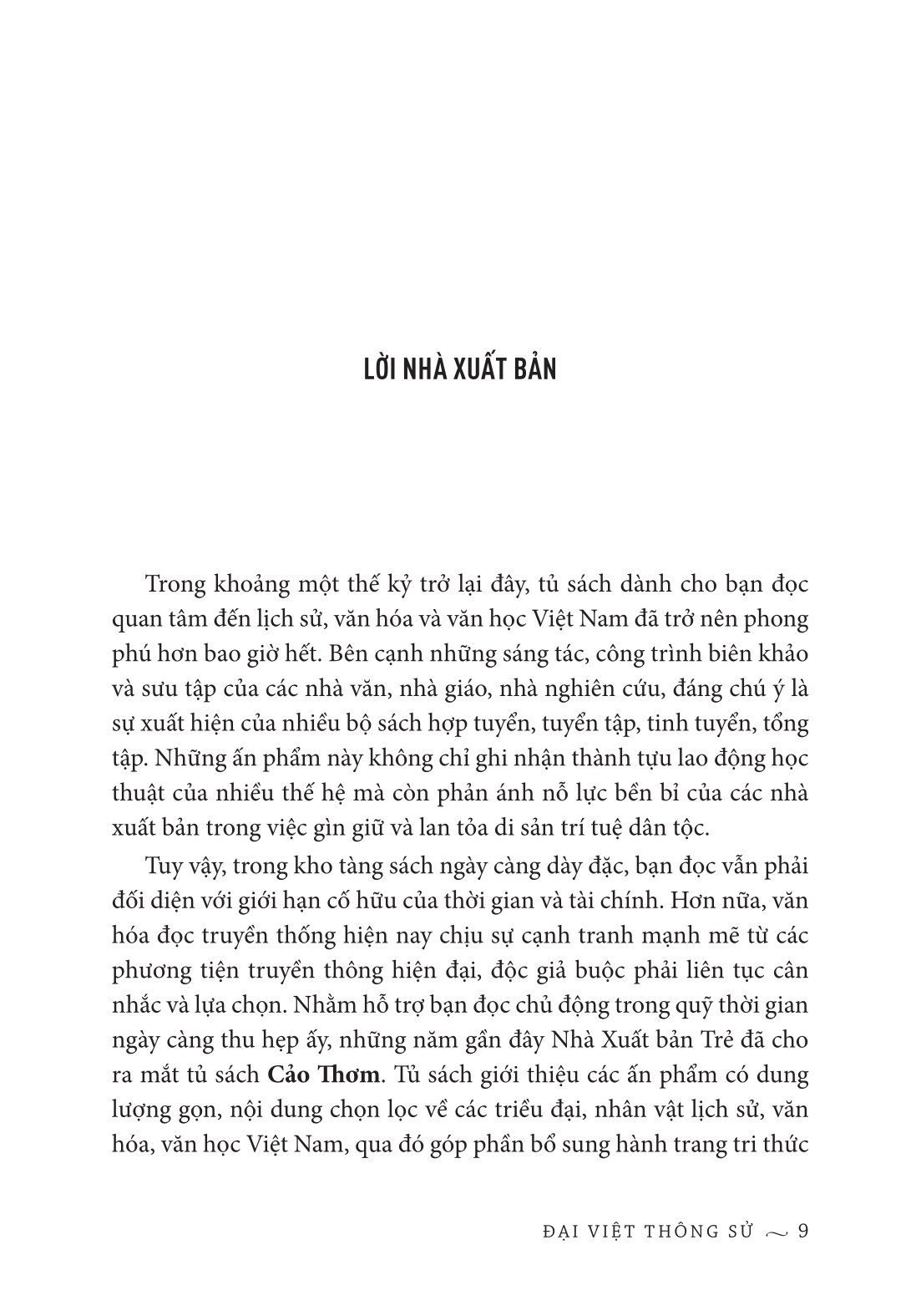 Cảo Thơm - Đại Việt Thông Sử - Bìa Cứng