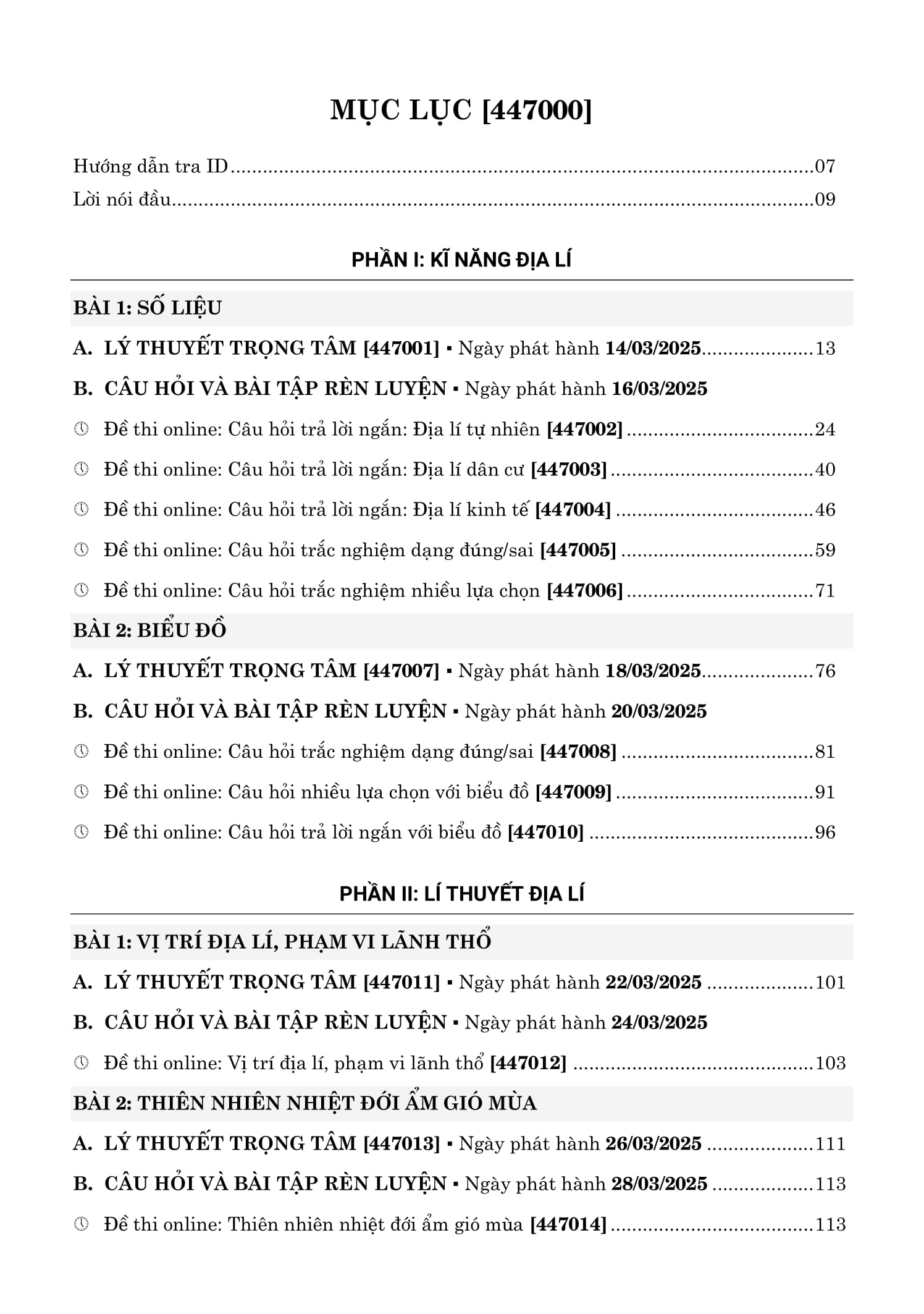 Cap Toc Tot Nghiep Pho Thong - Mon Dia Li