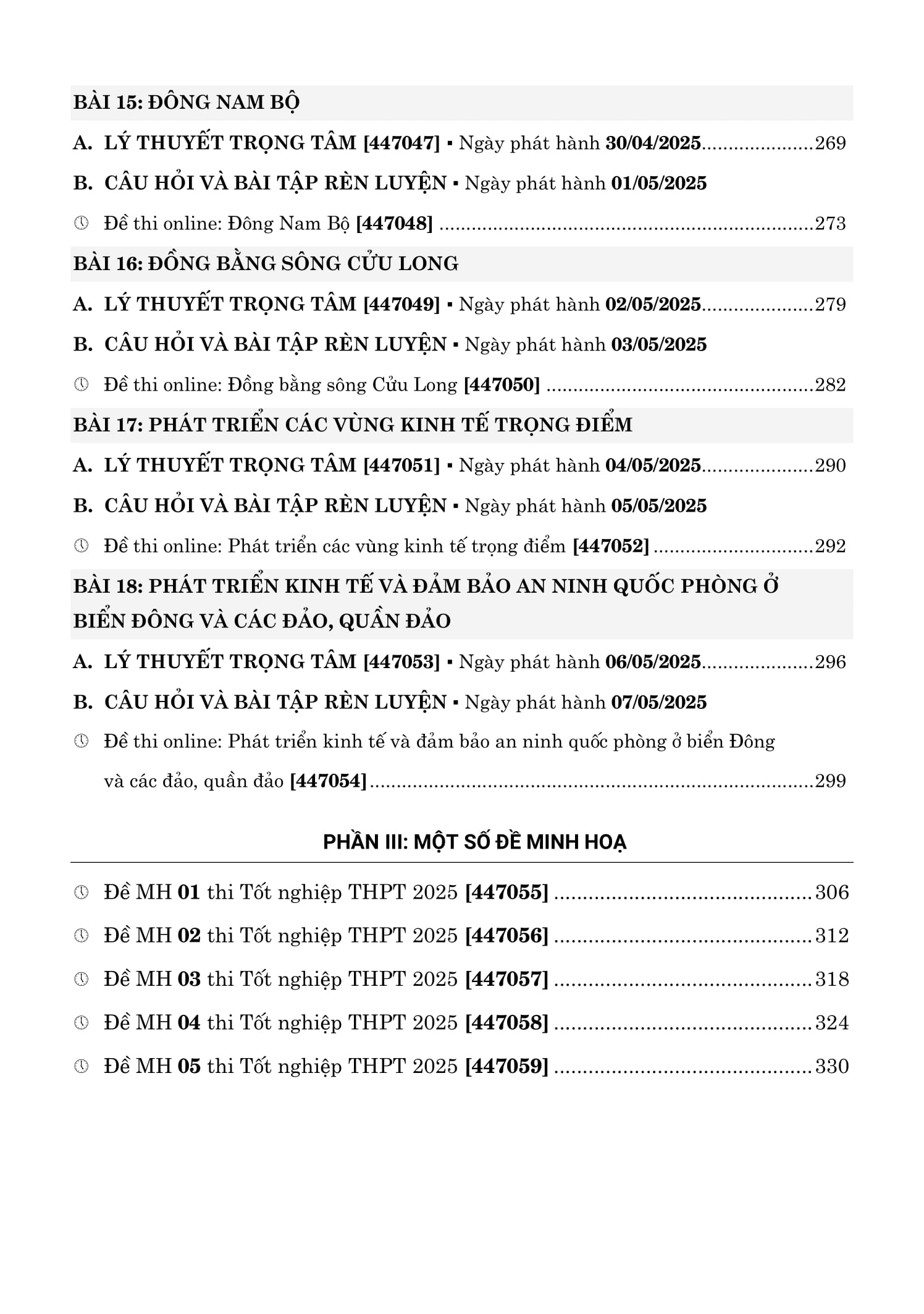 Cap Toc Tot Nghiep Pho Thong - Mon Dia Li