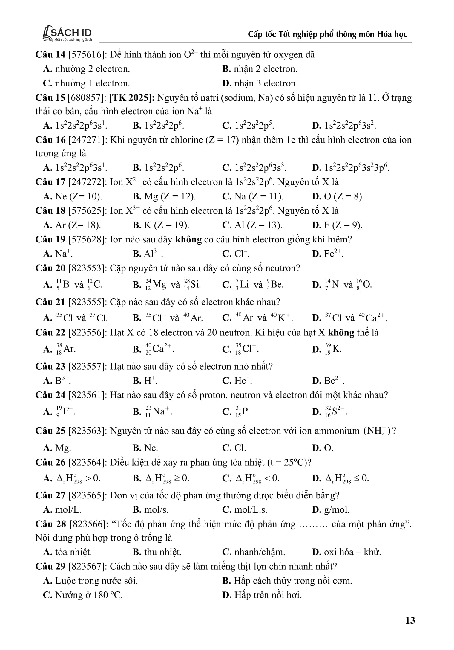Cap Toc Tot Nghiep Pho Thong - Mon Hoa Hoc