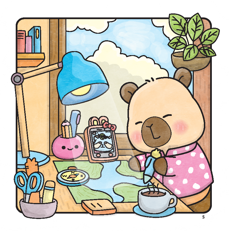 Capy Holiday - Cute And Comfy Cloring Book