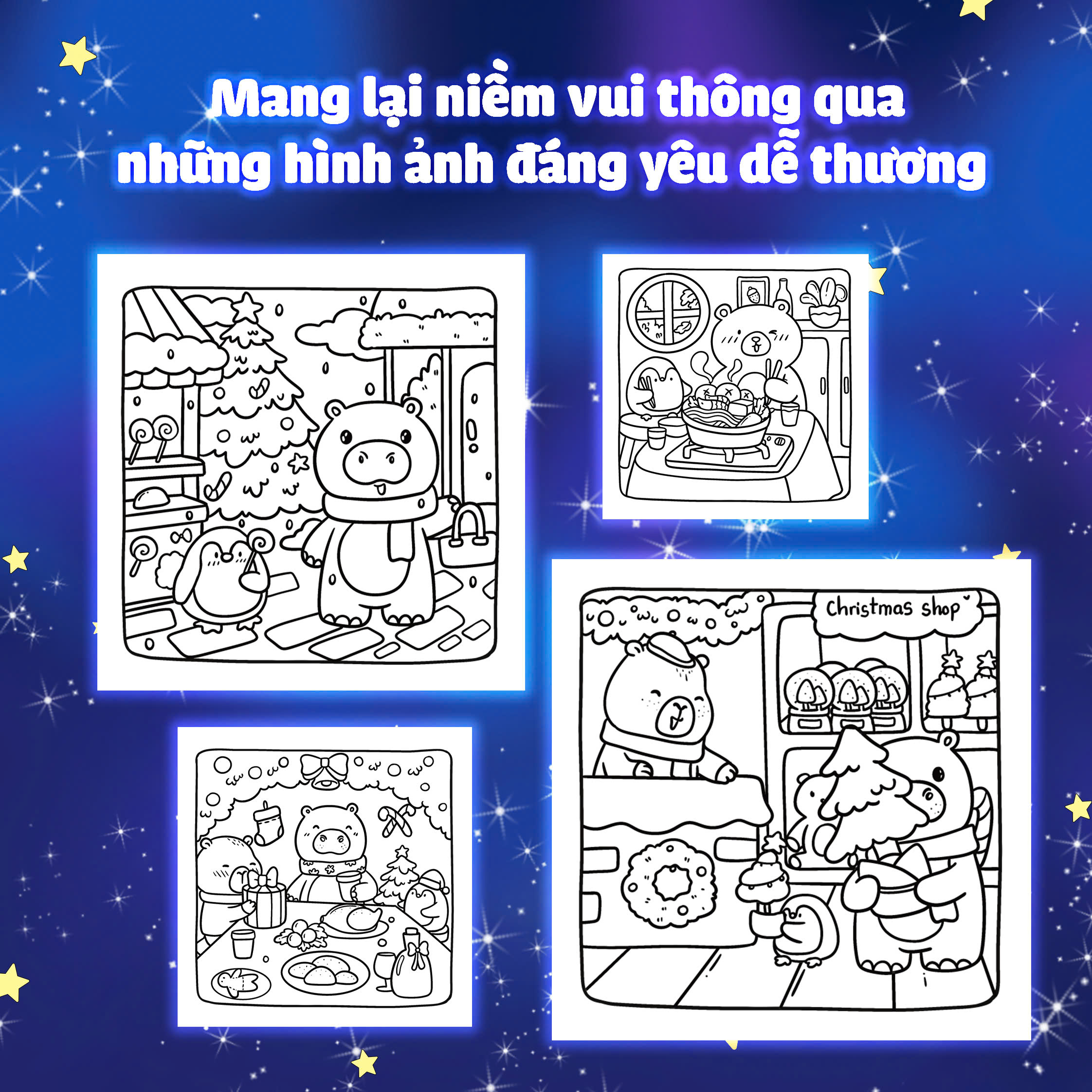 capybara và ngân hà lấp lánh