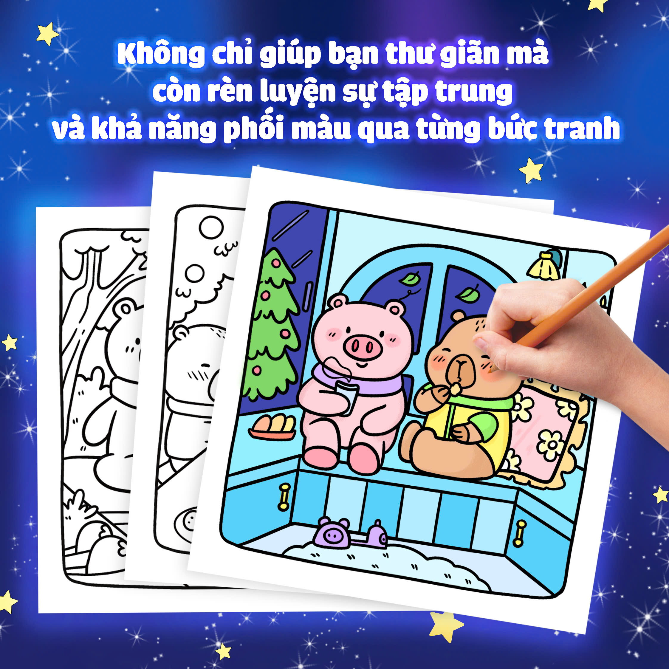 capybara và ngân hà lấp lánh