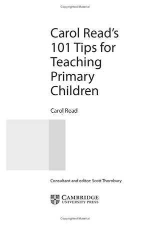 carol readℹs 101 tips for teaching primary children - pocket editions