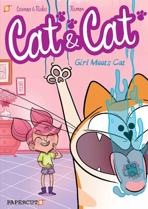 cat and cat #1: girl meets cat