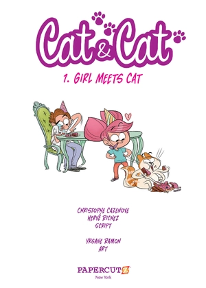 cat and cat #1: girl meets cat