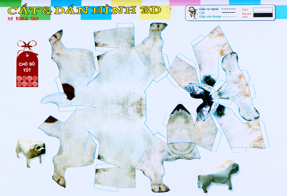 cắt dán hình 3d - bé khéo tay - bộ tư duy