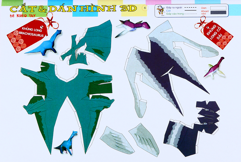 cắt dán hình 3d - bé khéo tay - bộ tư duy