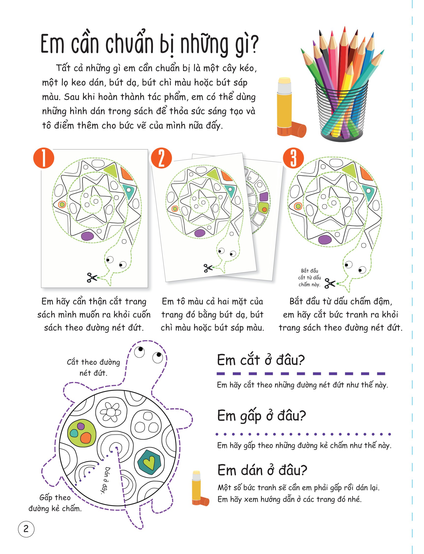 cắt, gấp, tô màu - thế giới động vật
