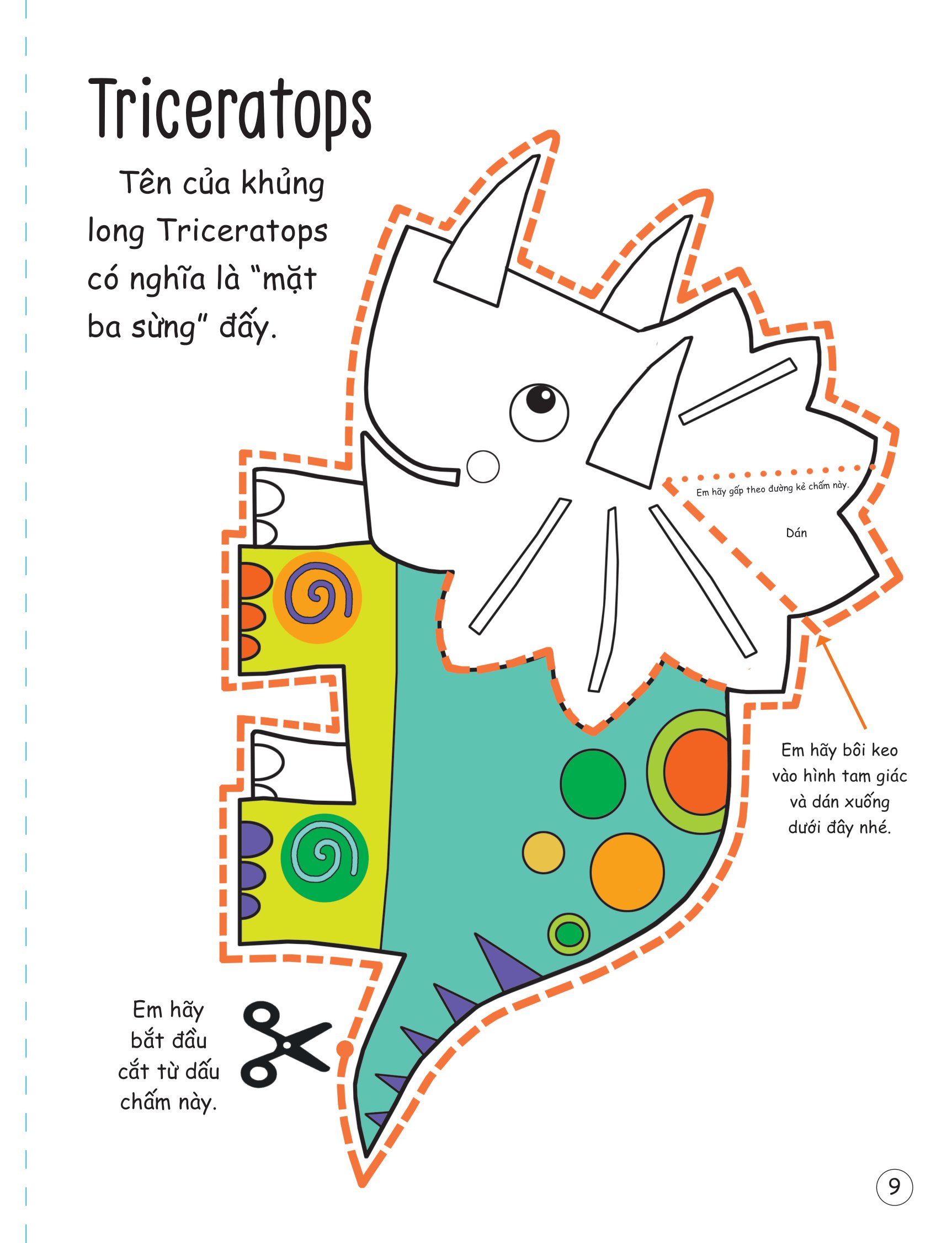 cắt, gấp, tô màu - thế giới khủng long