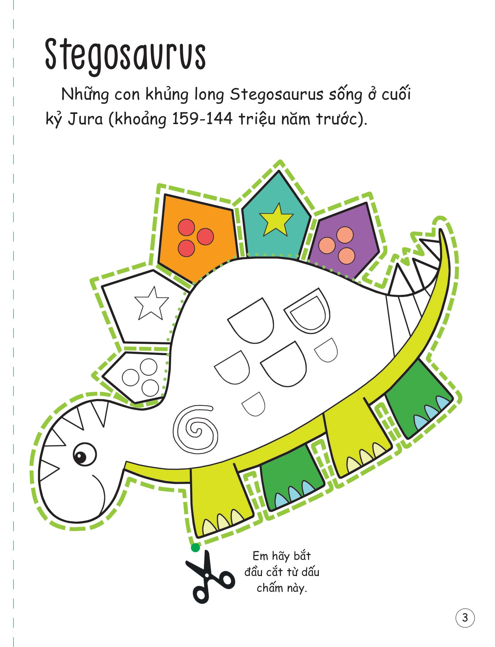 cắt, gấp, tô màu - thế giới khủng long