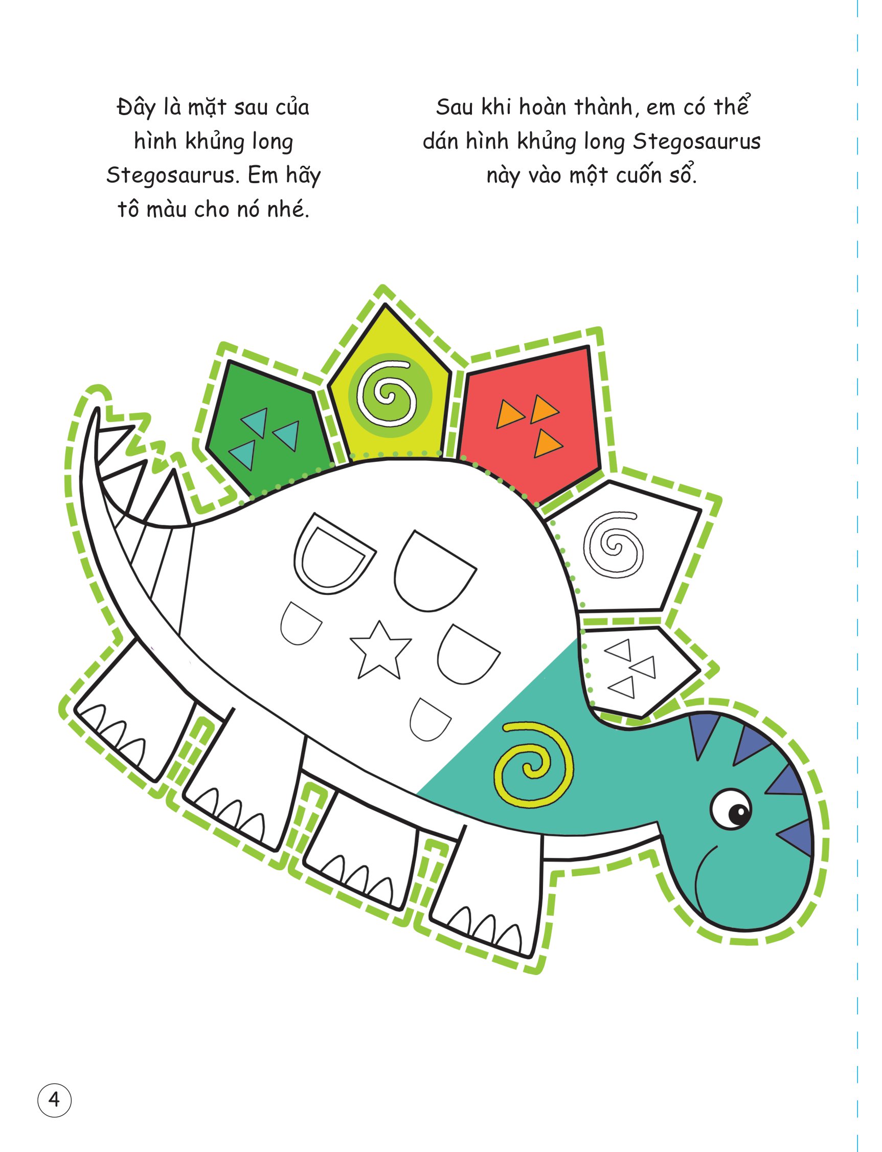 cắt, gấp, tô màu - thế giới khủng long