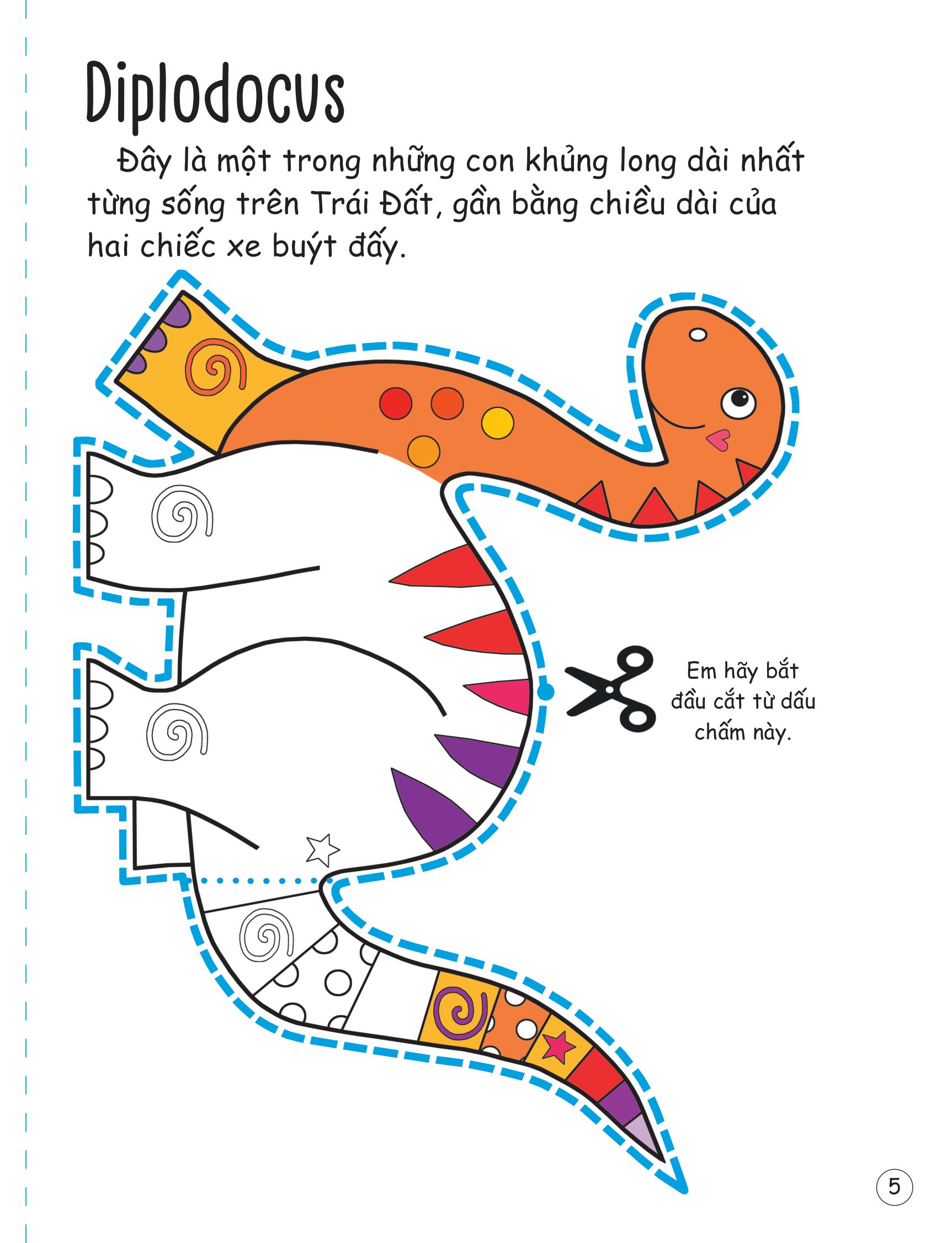 cắt, gấp, tô màu - thế giới khủng long