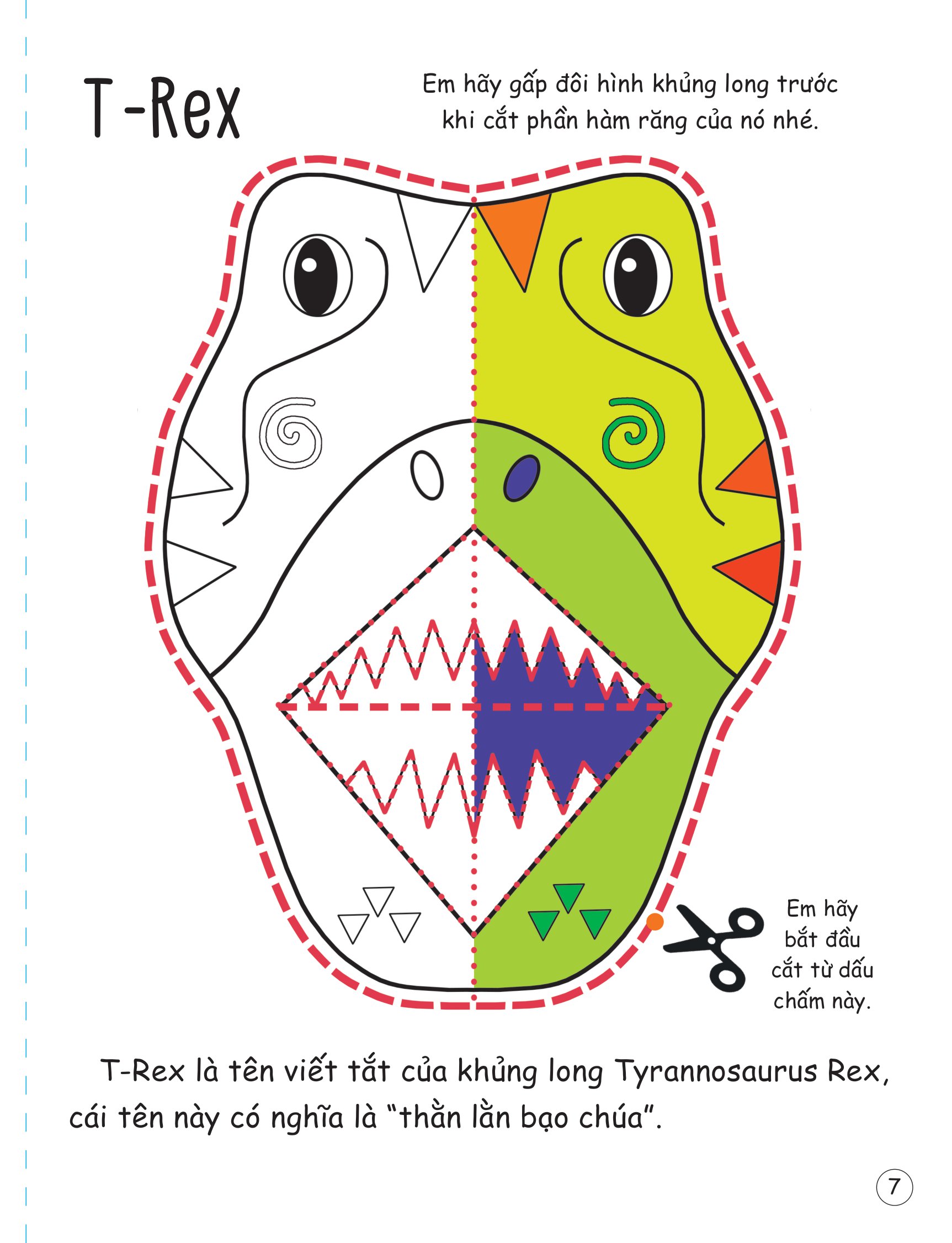 cắt, gấp, tô màu - thế giới khủng long