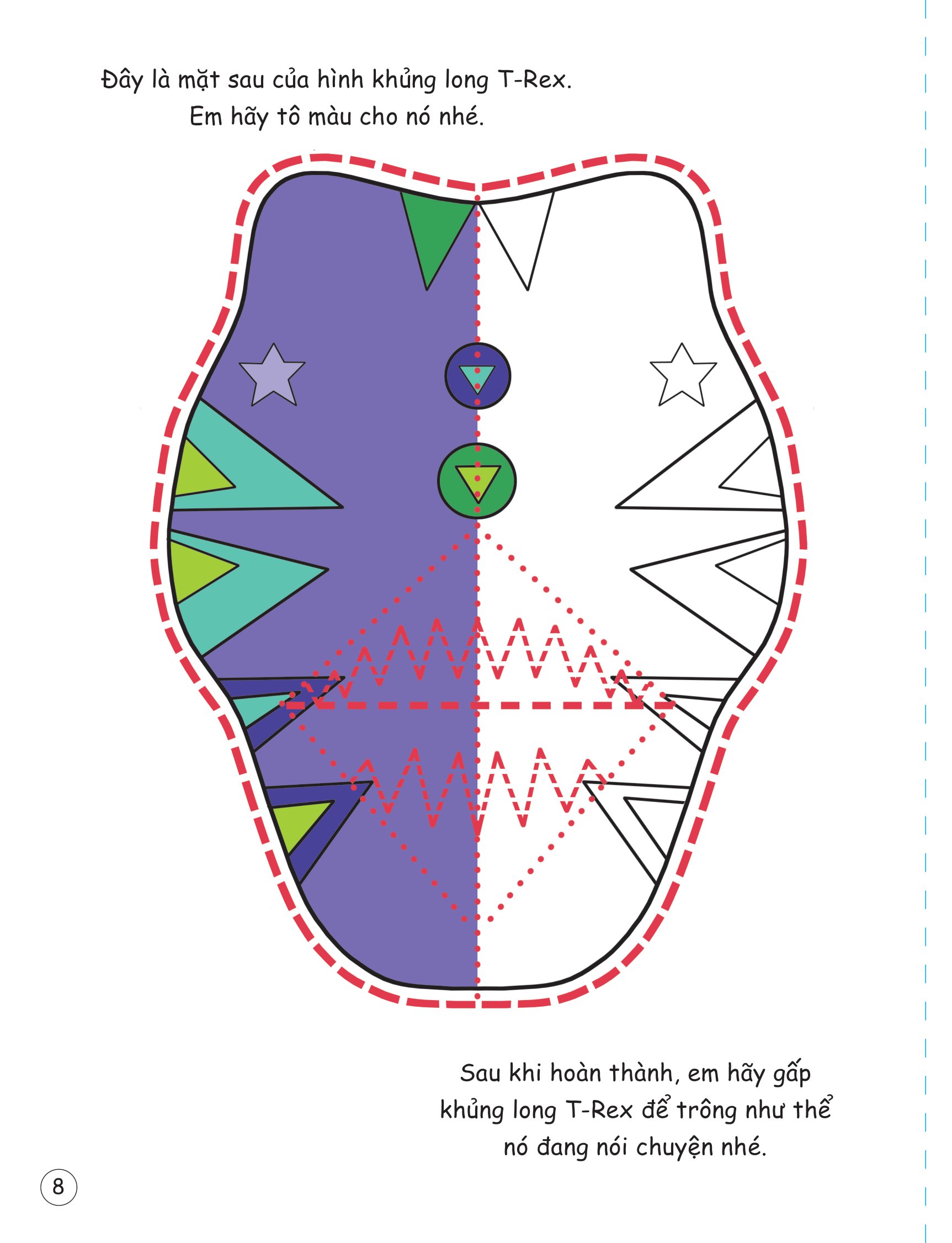 cắt, gấp, tô màu - thế giới khủng long