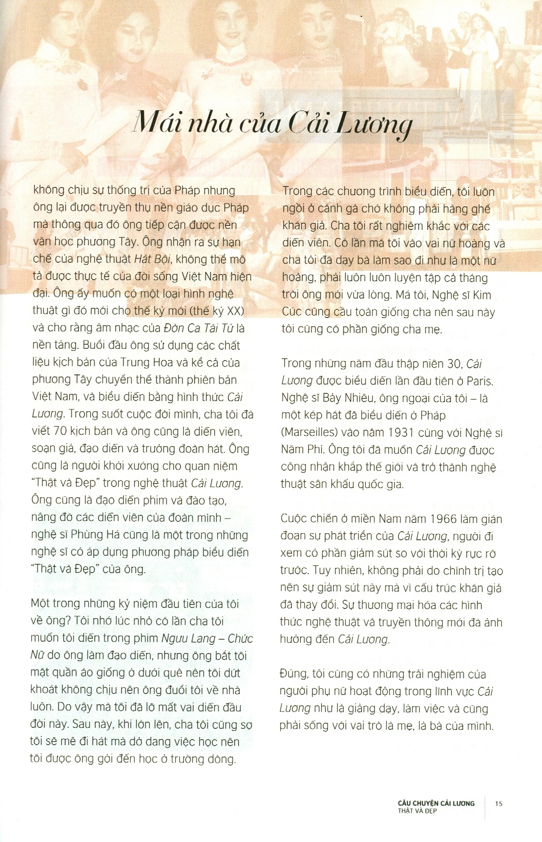 câu chuyện cải lương thật và đẹp