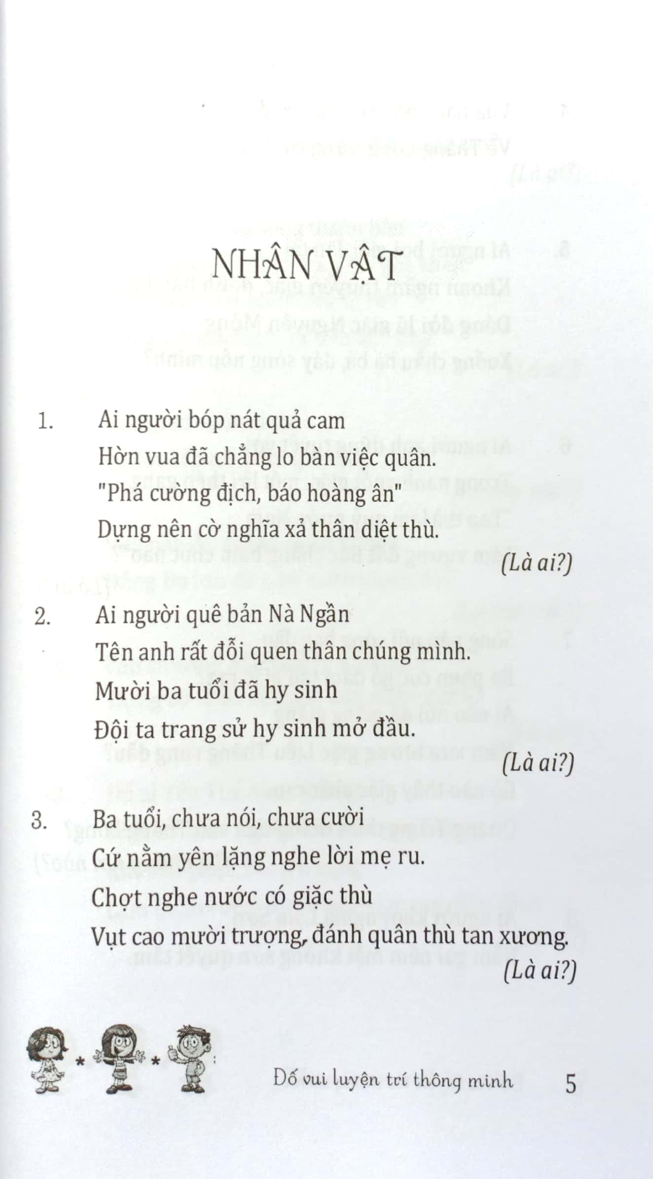 câu đố luyện trí thông minh - nhân vật, địa danh