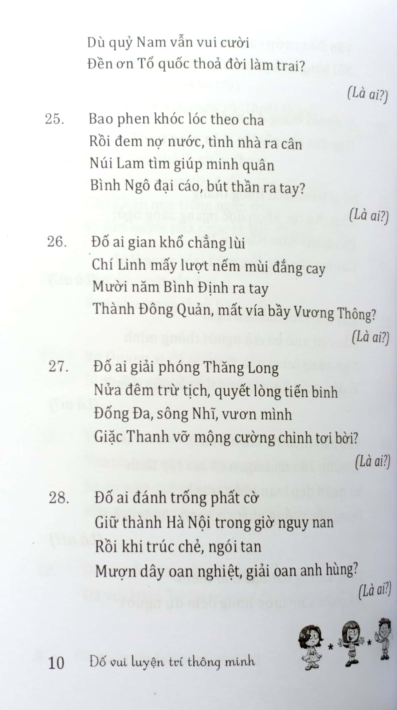 câu đố luyện trí thông minh - nhân vật, địa danh