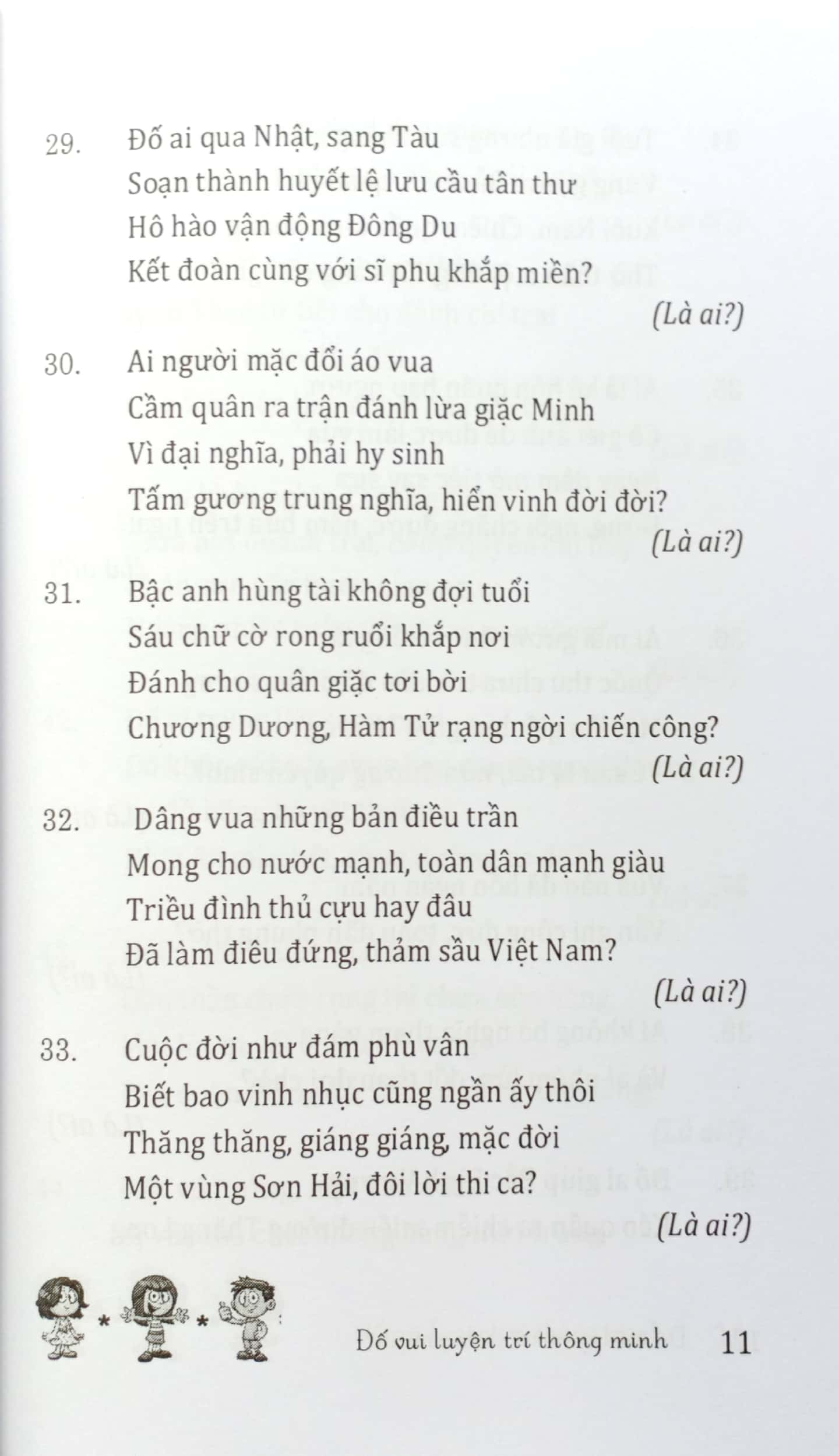câu đố luyện trí thông minh - nhân vật, địa danh
