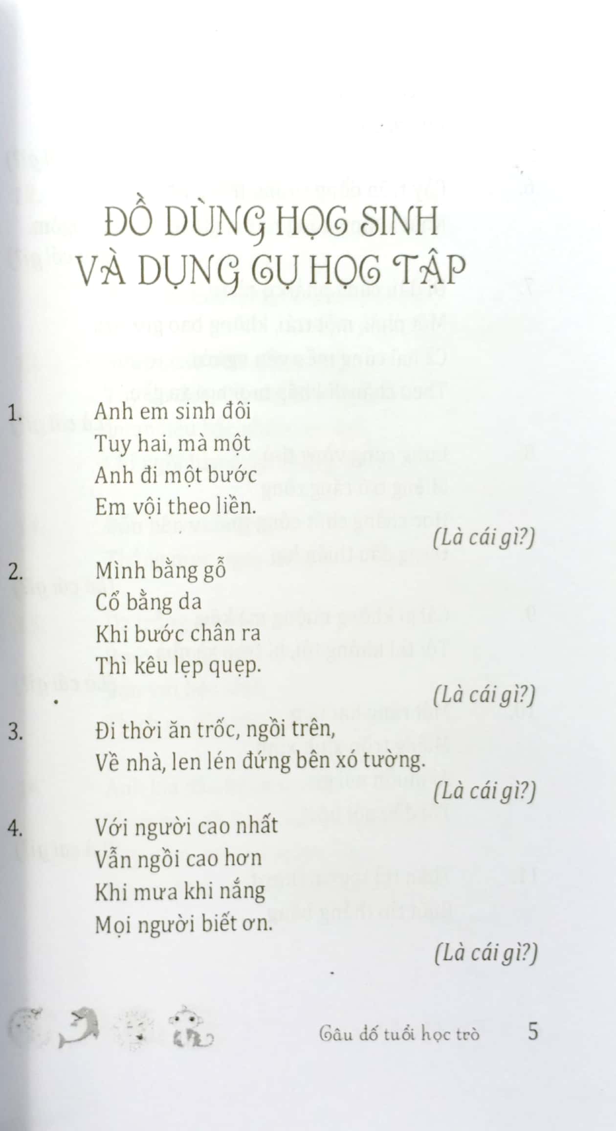 câu đố tuổi học trò
