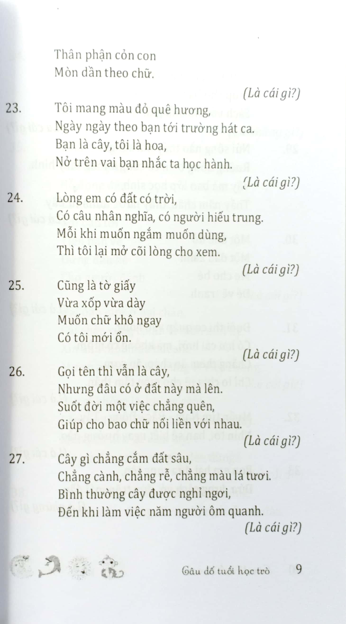 câu đố tuổi học trò