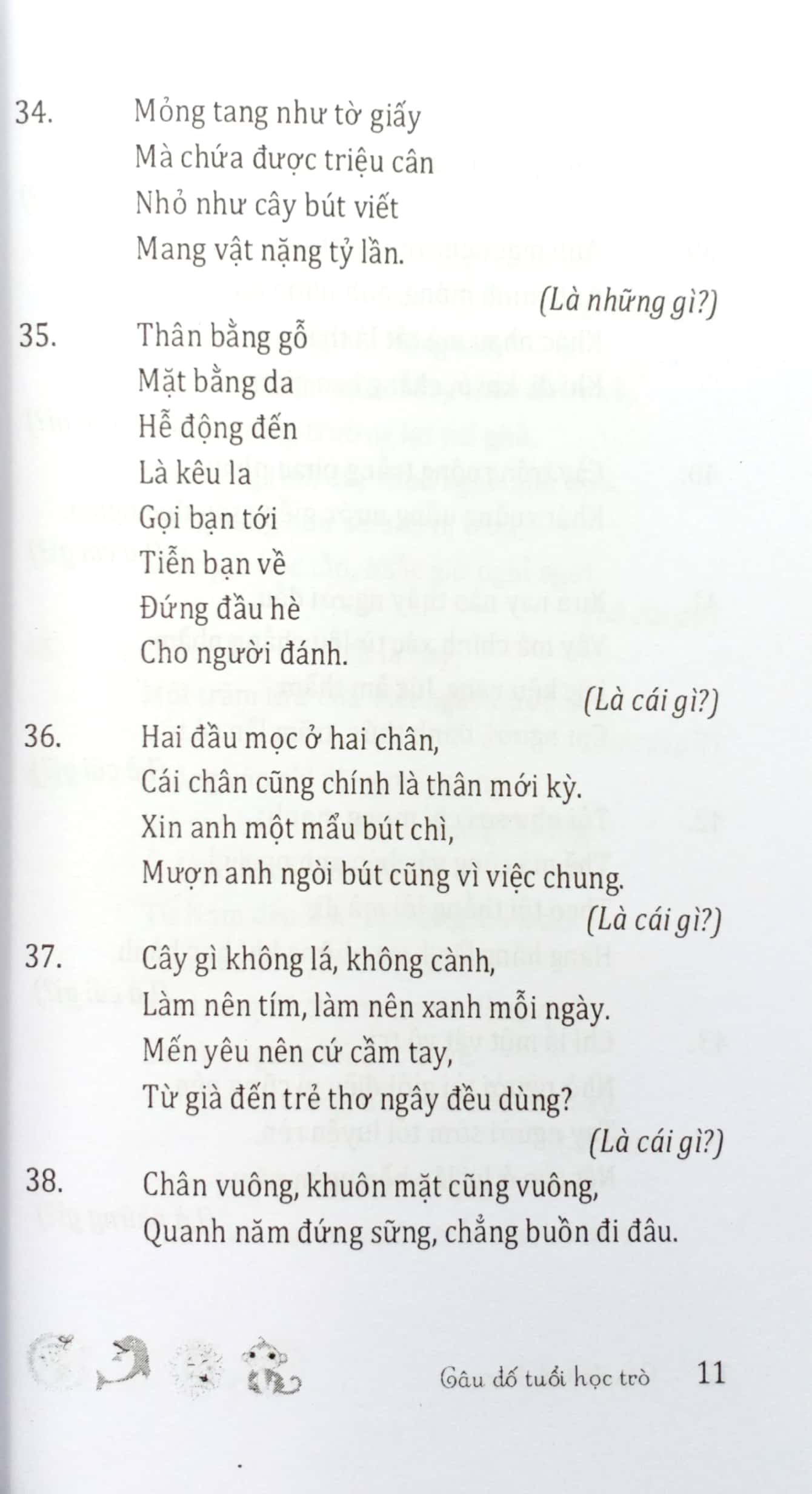 câu đố tuổi học trò