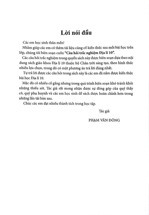 câu hỏi trắc nghiệm địa lí 10 (chân trời)