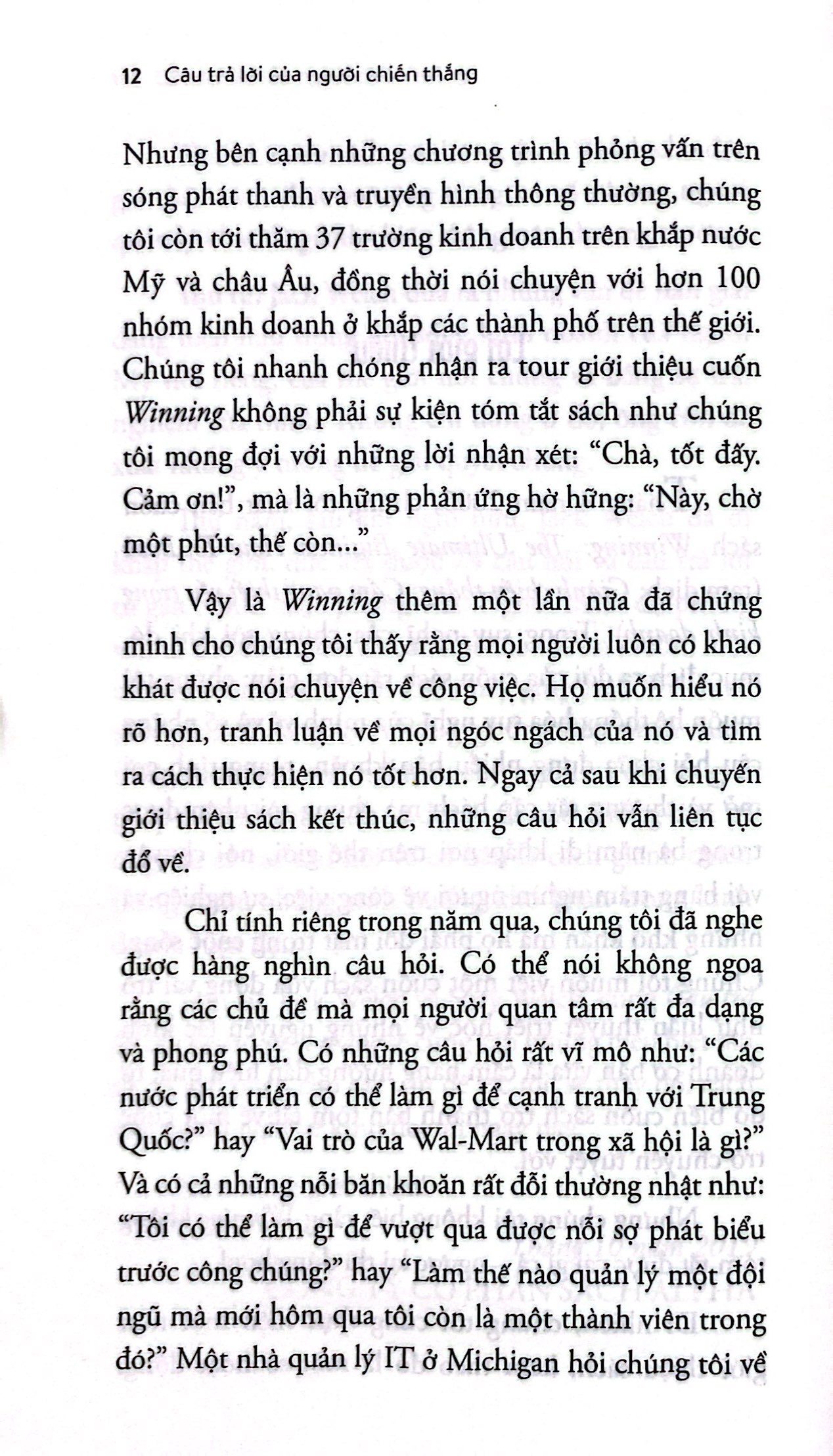 câu trả lời của người chiến thắng