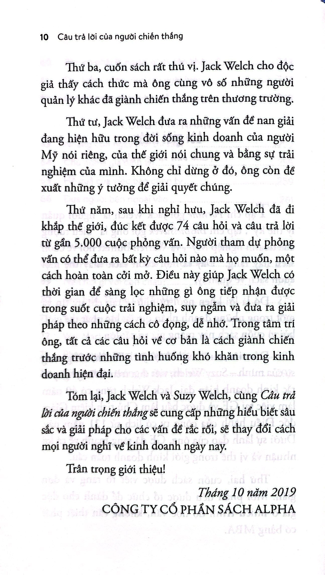 câu trả lời của người chiến thắng